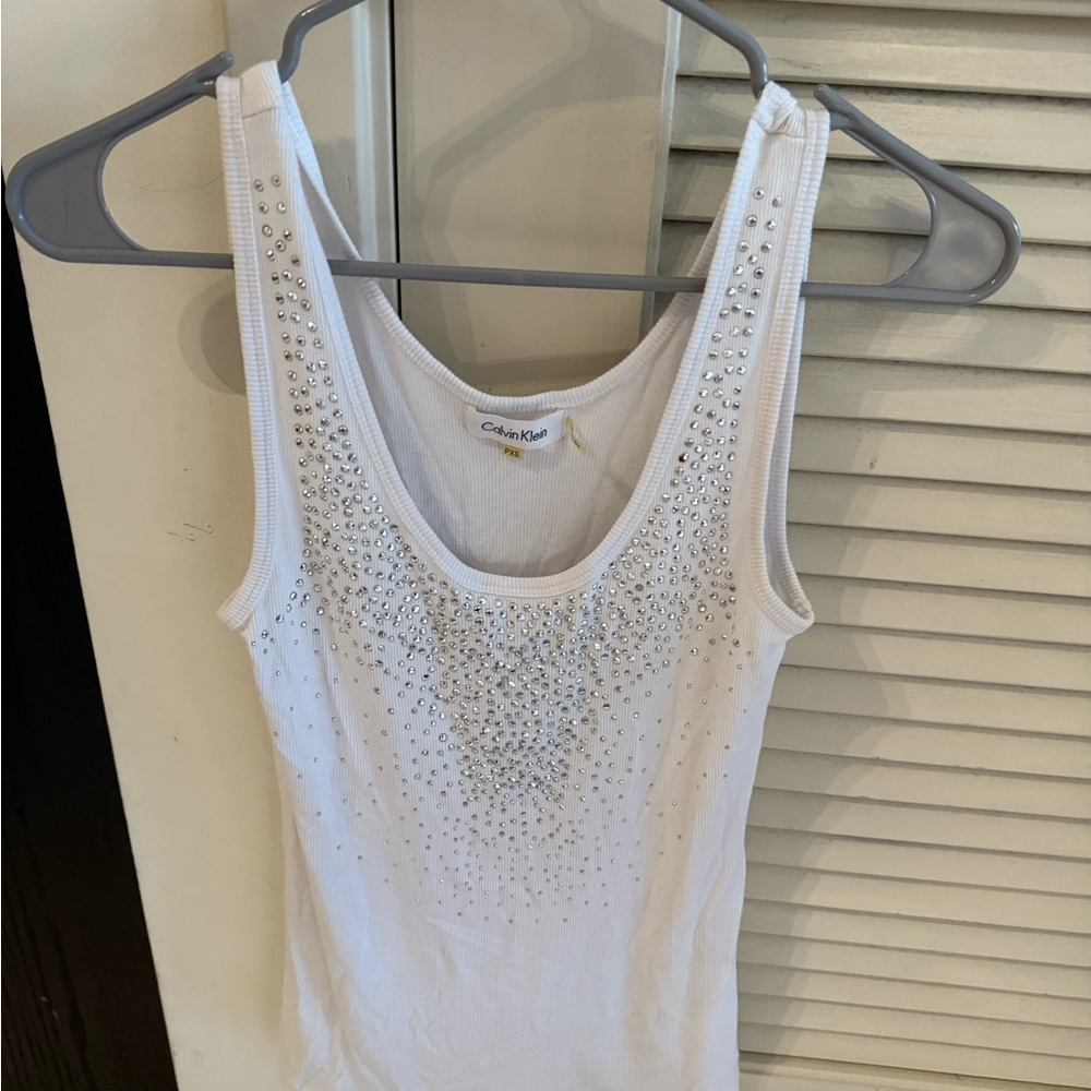 Calvin Klein White Studded Tank Top